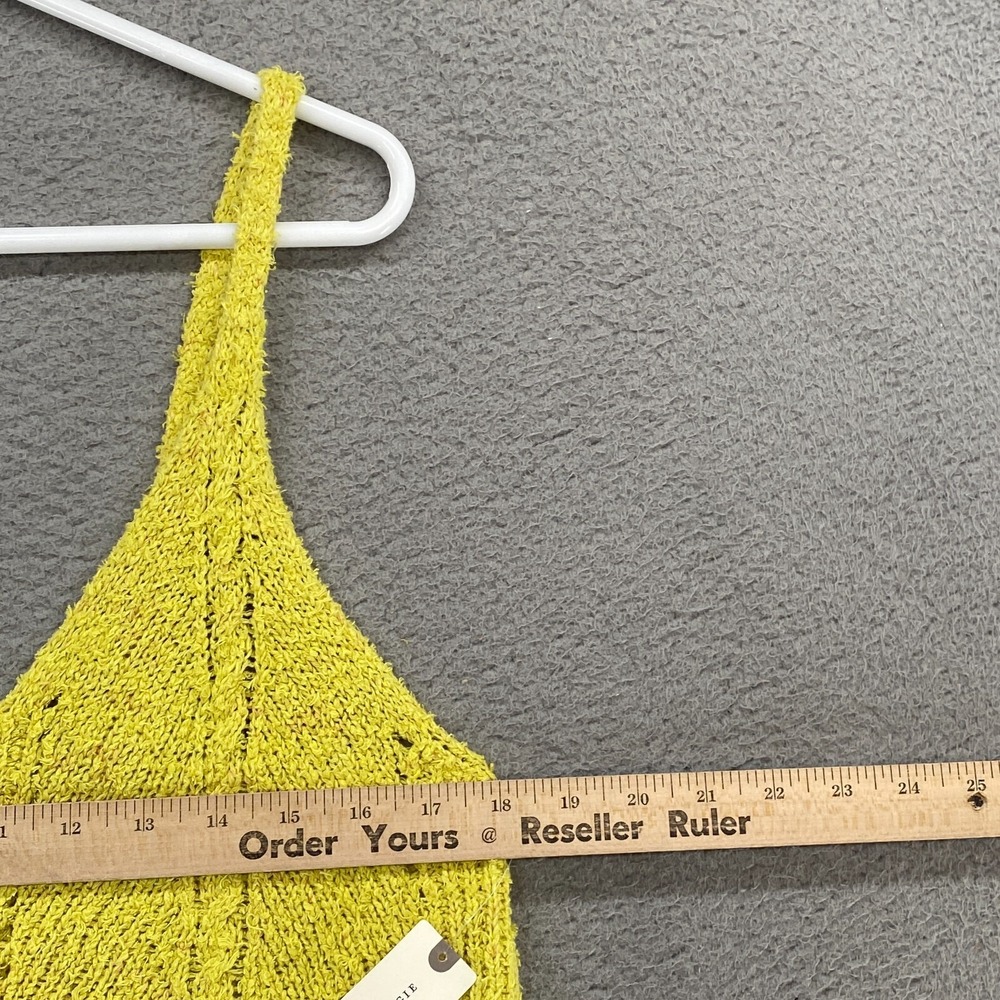 Anthropologie Sweater Tank Womens Small Pointelle Knit Oversized Yellow Beachy - Picture 5 of 13